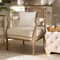 Baxton Studio Clemence Ivory Upholstered Whitewashed Wood Armchair 158-8849 - alternate 8